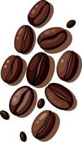 illustration of coffee beans on a white background symbolizing freshness and aromatic flavor vector