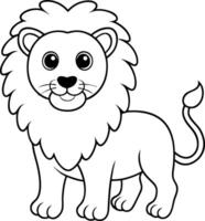 A lion is standing in the foreground of a white background vector