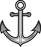 A black and white drawing of an anchor vector