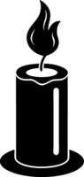 A candle with a flame is lit vector