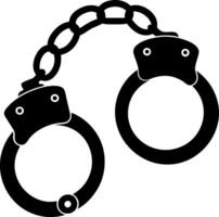 A pair of handcuffs are chained together vector