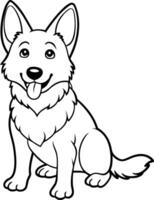 A cartoon dog with a tongue sticking out is sitting on a white background vector