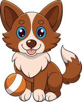 The dog has a big smile on its face and its tongue is sticking out vector