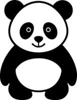 A black and white panda bear with a smile on its face vector
