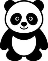 A black and white panda bear with a smile on its face vector