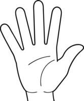A hand with the number five on it vector