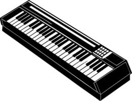 A black and white keyboard with a white background vector