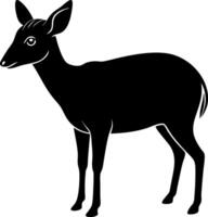 A black deer is standing in front of a white background vector