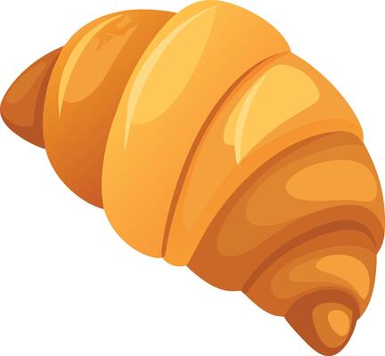A croissant is shown in a close up