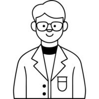 A man in a lab coat is smiling vector