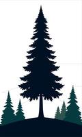 A large tree with a forest in the background vector