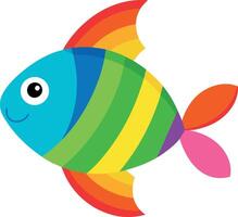 A colorful fish with a smile on its face vector