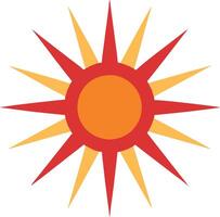 A sun with a red and yellow center vector