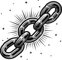 A chain is shown with a sun in the background vector