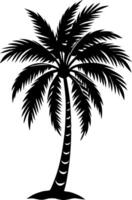A black and white drawing of a palm tree vector