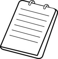A blank notebook with a spiral binding vector