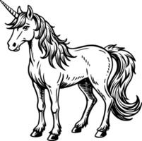 A unicorn stands in front of a white background vector