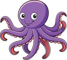 Colorful cartoon octopus with a happy expression on a white background vector