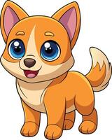 A cute little dog with blue eyes and a smile on its face vector