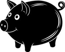 A black pig with a smile on its face vector