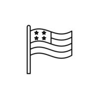 America flag icon.Editable stroke.linear style sign for use web design and mobile apps,logo.Symbol illustration,Pixel graphics. vector