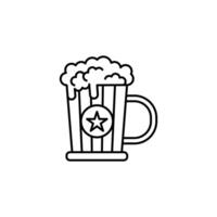 Beer Line Icon.Mug drinks Alcohol pub or bar. simple design icon illustration, suitable for use in web design and mobile applications, logo illustration. Symbol, pixel graphic. vector