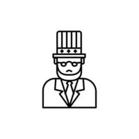 Uncle Sam icon from usa. Simple line Uncle Sam icon for templates. simple design icon illustration, suitable for use in web design and mobile applications, logo illustration. Symbol, pixel graphic. vector