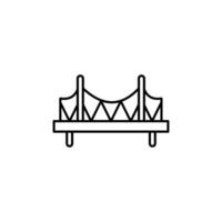 Title Suspension Bridge Outline Drawing Ideal for architectural designs, icon bridge, engineering presentations, coloring books, and transportationrelated projects needing a minimalist touch. vector