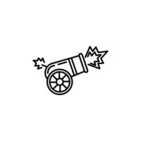 canon icon, line canon icon from military and war. Outline icon design isolated on white background. Editable canon symbol can be used web vector
