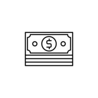 A stack of cash money or dollar bills line icon for financial,simple design icon illustration,suitable for use in web design and mobile applications, logo illustration. Symbol, pixel graphic. vector