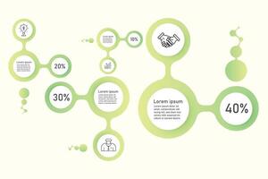 Infographic template for business information presentation. circle and icon elements. Modern workflow diagrams. Report plan 4 topics vector