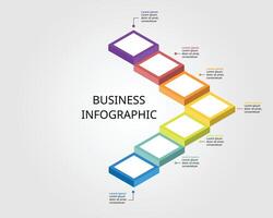 timeline ladder level for infographic presentation template with 7 element for banner vector