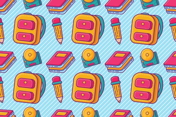 school element theme seamless pattern illustration