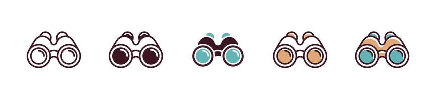 binoculars icon search magnifier glasses to discover illustration optical zoom view symbol design vector
