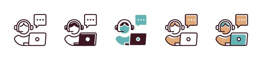 hotline support and service center icon for live assistance helping the client information symbol illustration for web and app design vector