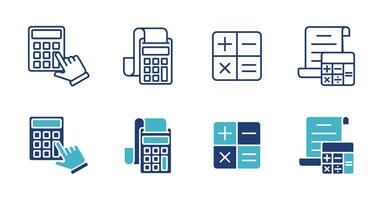 set of calculator icon simple calculating machine symbol for web and app element design vector