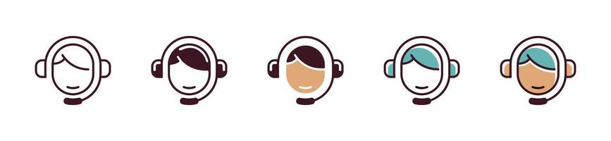simple customer service and support assistant icon hotline for client call information symbol illustration for web and app template design vector