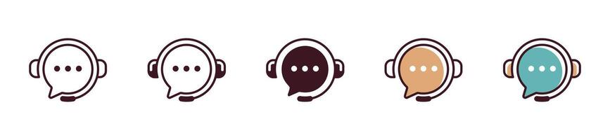 simple bubble speech customer service and support icon hotline assist center for client management illustration vector