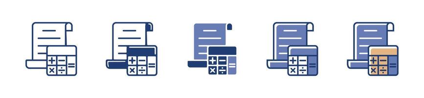 sales and tax document calculation icon counting total cost using calculator illustration symbol vector