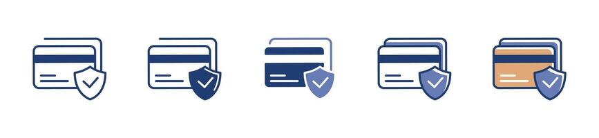 secure payment debit card icon with check shield illustration safety transaction symbol for business web or app template interface vector