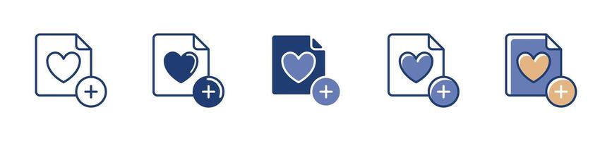 simple add to liked list icon for wishlist product or love note memo symbol illustration vector