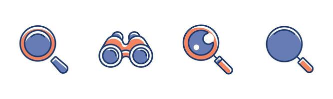 magnifier glasses search icon discovery tool symbol illustration for app and web template design vector