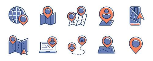 navigation map location icon pinpoint route direction for travel indicator symbol illustration for position mark global path design vector