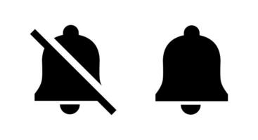 Bell icon in generic style. Mute and unmute bells sign symbol. Notification off and on concept vector