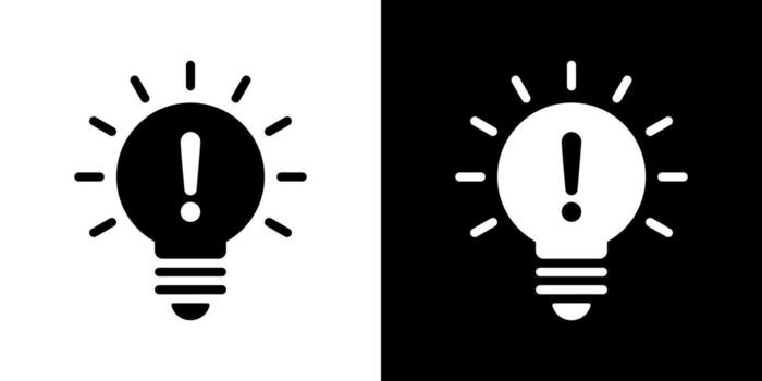 ligero bulbo con exclamación marca icono en genérico estilo vector