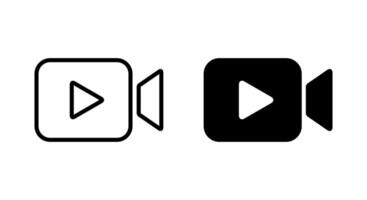 camera with play button icon in generic style vector