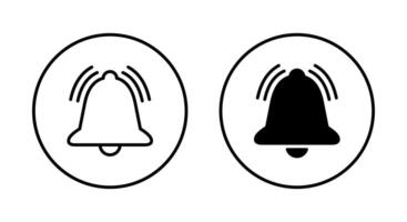 Ringing bell icon on circle line. Alert, notification sign symbol vector