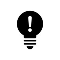 Light bulb with exclamation mark icon. Warning lamp concept vector