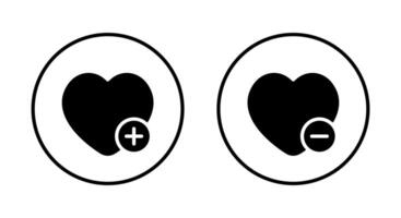 Add and remove wishlist love icon on circle line. Favorite product concept vector