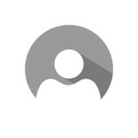 Default avatar profile icon with long shadow. Simple user sign symbol vector
